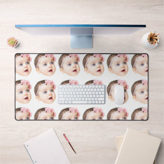 Personalized Photo Desk Mat for Dad, Kids Face