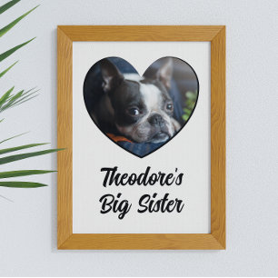 Personalized photo dog big sister T-Shirt Poster