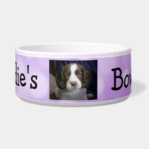 Personalized Photo Dog Bowl  Purple