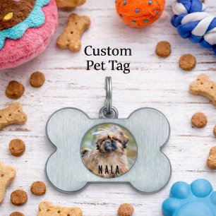 Personalized Photo Dog ID Tag Custom Pet Name