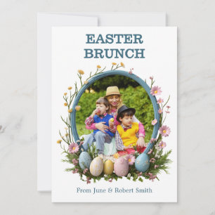 Personalized photo easter floral holiday card