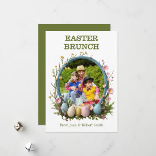 Personalized photo easter floral  holiday card