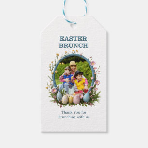 Personalized photo easter floral thank you gift tags