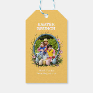 Personalized photo easter floral thank you gift tags