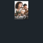 Personalized Photo Elegant Family Script  Canvas Print<br><div class="desc">A work of art, Your family! Create a unique and personalized canvas print with an elegant script for the word "family". Customize this print with your most favourite family photo from the photoshoot. A beautiful piece for the mantel, bedroom, office, or family room. Contact info@lddesignloft.com for assistance with this template....</div>