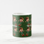 Personalized Photo Face Funny Christmas Elf Kid Coffee Mug (Center)