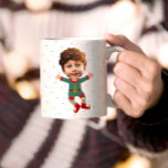 Personalized Photo Face Funny Christmas Elf Kid Coffee Mug<br><div class="desc">Replace the face of this elf with your favourite photo (make sure to crop as much to the face as possible and use an app to remove the background) and personalize this funny Christmas Holiday coffee mug with your kid, husband, or boyfriend on it! Also a fun and unique surprise...</div>