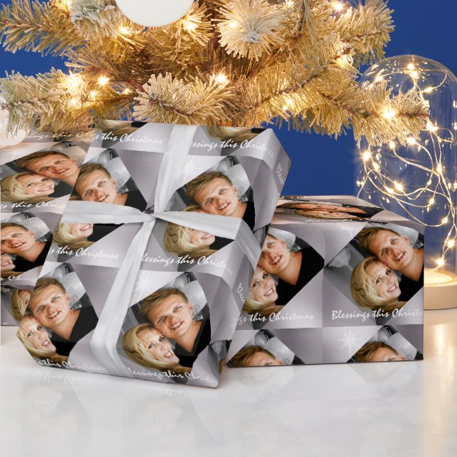Personalized photo family Christmas holiday Wrapping Paper (Holidays)