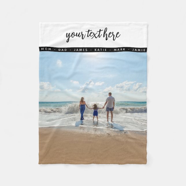 Personalized Photo Family Love Memories  Fleece Blanket (Front)