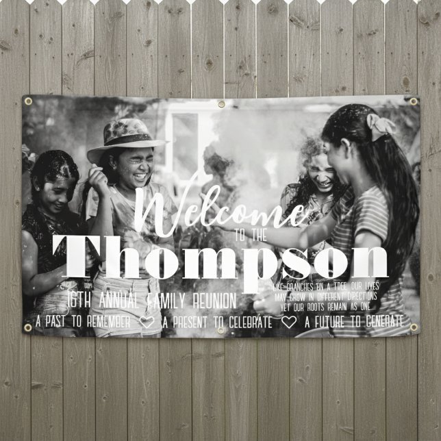 Personalized Photo Family Reunion Banner (Design a welcome as unique as your name.)