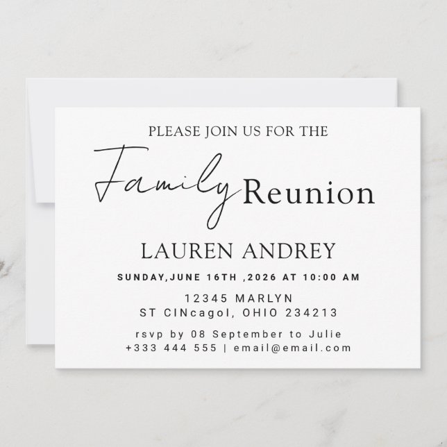 Personalized photo Family Reunion Party Invitation (Devant)