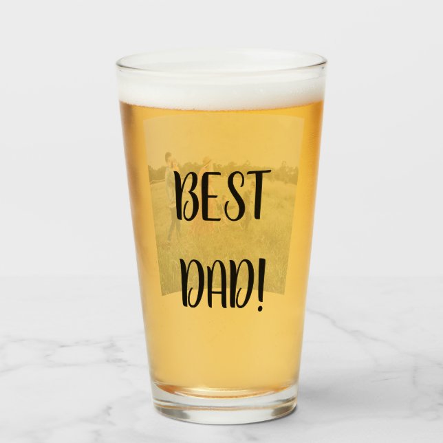 Personalized Photo Father's Day Drinking Glass (Back Filled)