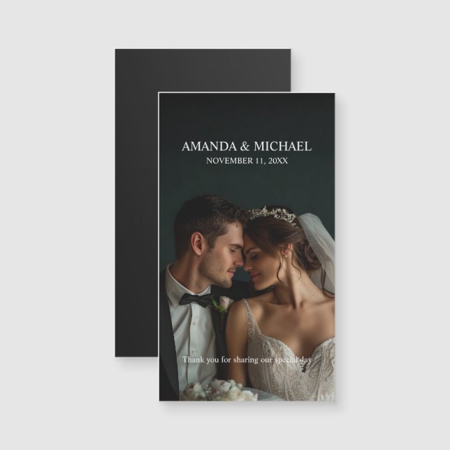 Personalized Photo Favor with Names & Wedding Date (Front/Back)