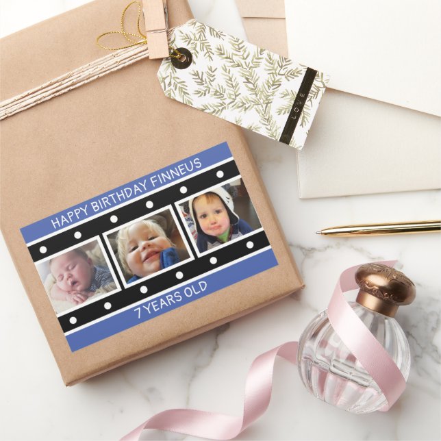 Personalized Photo Filmstrip Birthday  Sticker (Gifting)