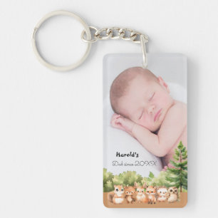 Personalized Photo First Fathers Day Keychain