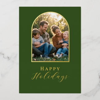Personalized Photo  Foil Holiday Card