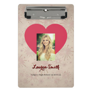 Personalized Photo Font Heart Mini Clipboard 