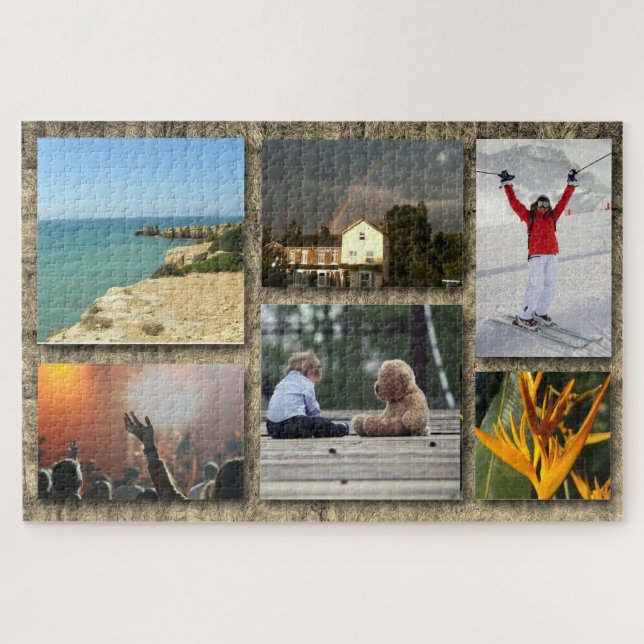 Personalized Photo Frame Collage Jigsaw Puzzle (Horizontal)
