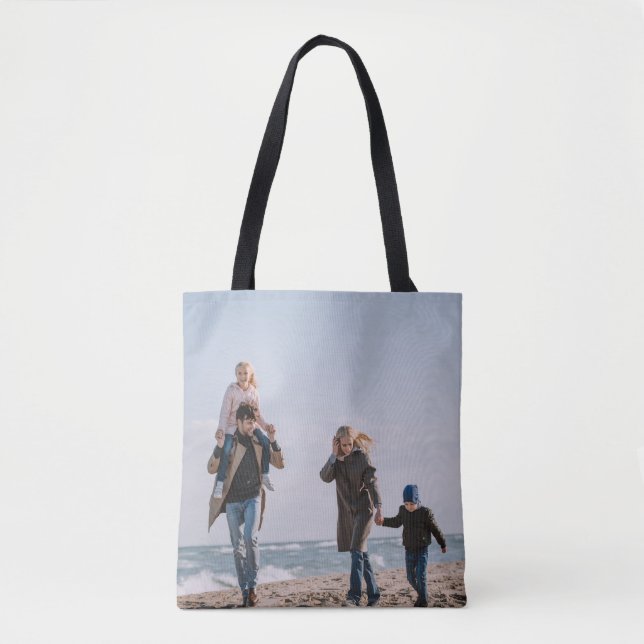 Personalized Photo Friends Family Modern Beach Tote Bag (Front)