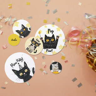 Personalized Photo Funny Black Cat Party Confetti