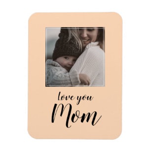 Personalized photo gift magnet, love you mom magnet
