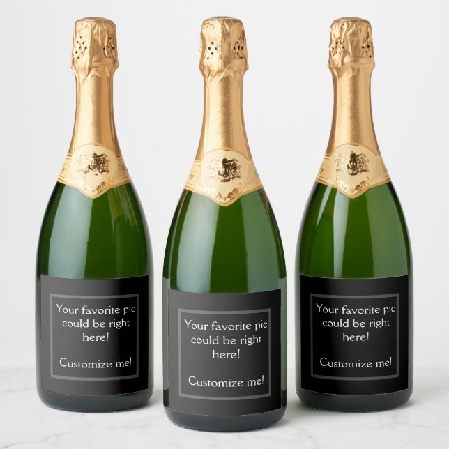 Personalized, photo, gift, wedding, custom, unique sparkling wine label (Bottles)