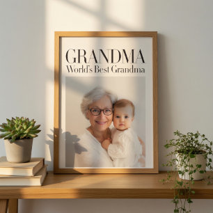 Personalized Photo Gift World's Best Grandma Poster