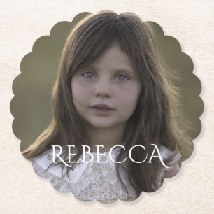 Personalized photo girl birthday party  paper coaster