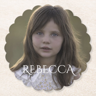 Personalized photo girl birthday party  paper coaster