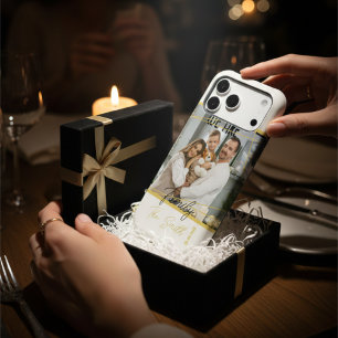 Personalized Photo Gold Chic Modern Family Memory iPhone 15 Case