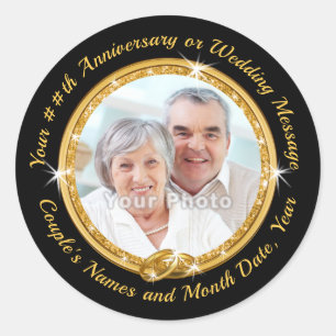 Personalized Photo Gold Envelope Seals Stickers