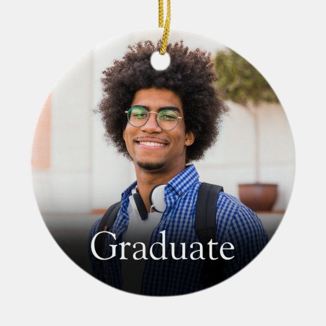 Personalized Photo Graduate Definition Ceramic Ornament (Front)