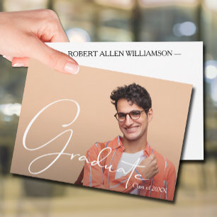 Personalized Photo Graduate Flat Thank You Card