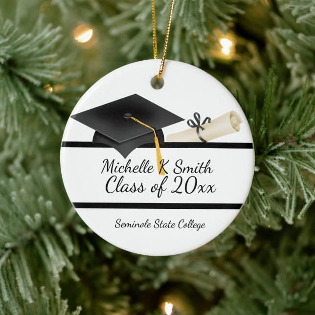Personalized Photo Graduation Ceramic Ornament (Tree)