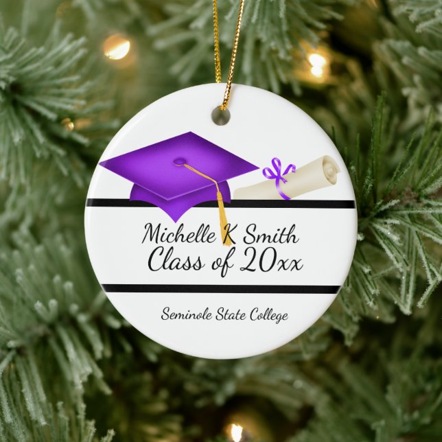 Personalized Photo Graduation Ceramic Ornament (Tree)