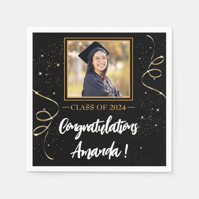 Personalized Photo Graduation Napkin (Front)