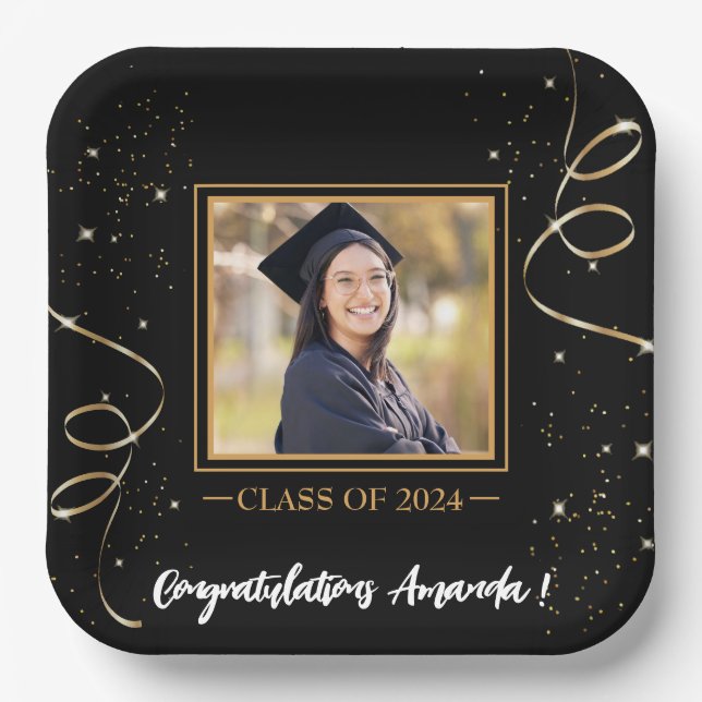 Personalized Photo Graduation Paper Plate (Front)