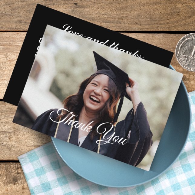 Personalized Photo Graduation Thank You Cards (Personalized Photo Graduation Thank You Cards | Black )
