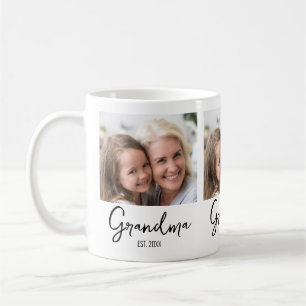 Personalized Photo Grandma Established Year Coffee Mug
