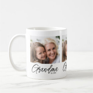 Personalized Photo Grandma Established Year Coffee Mug