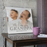 Personalized Photo Grandpa Plaque<br><div class="desc">Modern personalized photo plaque ideal for fathers day, birthdays, christmas and more. A gift any grandfather would love! The keepsake features I love you, over your favourite photograph, personalized with the template text 'GRANDPA' and a personal message. Font styles can be changed by clicking on the customize further link after...</div>