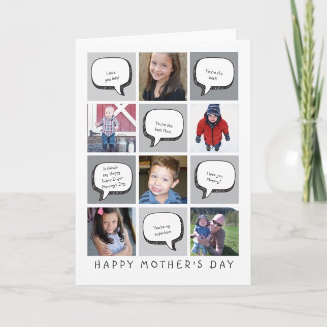 Personalized Photo & Greetings Mother's Day Card (Front)