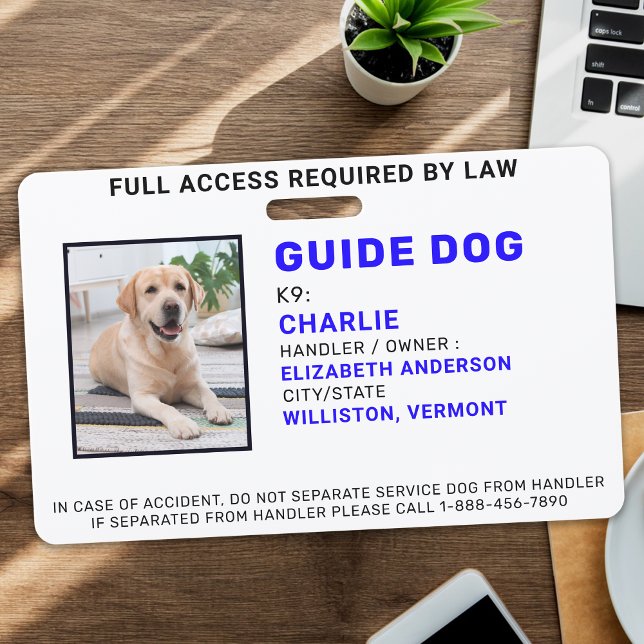 Personalized Photo Guide Dog Service Dog Badge (Creator Uploaded)