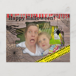 Personalized Photo Halloween Trapped Behind Wall Postcard