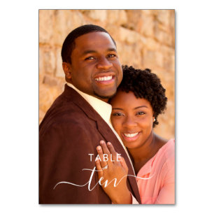 Personalized Photo Hand Lettered Wedding Table Number