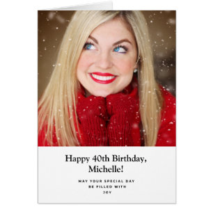 Personalized Photo Happy Birthday Any Age Card 