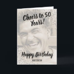 Personalized Photo Happy Birthday Card<br><div class="desc">Welcome to the perfect way to send best wishes to your loved ones on their special day—A Custom Happy Birthday Greeting Card! This card is specially designed to make their birthday even more special. It features a beautiful photo of the birthday girl or boy, a white overlay, and silver glitter...</div>