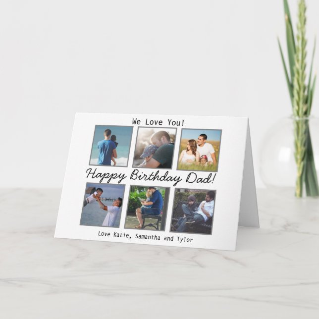 Personalized Photo Happy Birthday Dad Card (Front)