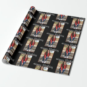 Personalized Photo Happy Birthday Name Wrapping Paper