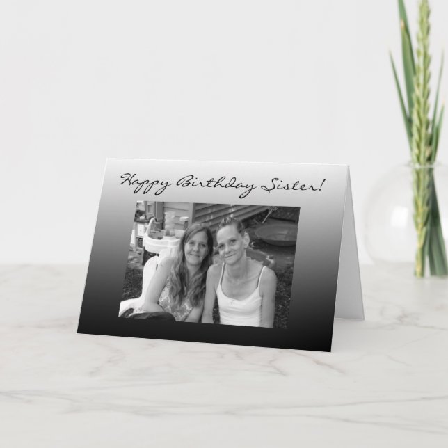 Personalized Photo Happy Birthday Sister Card (Front)